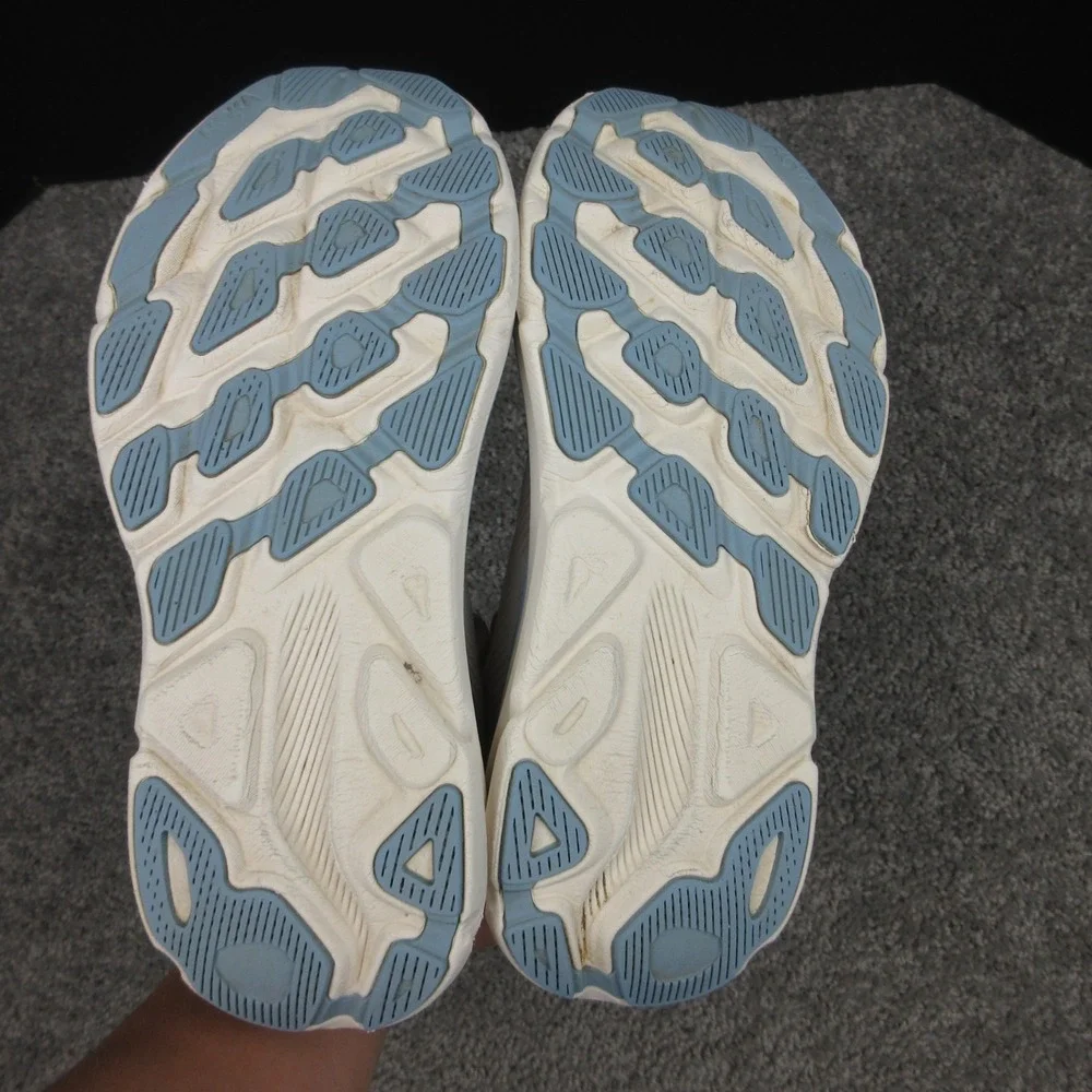 Hoka One One Sneakers Womens Size 9 B US Beige Blue Clifton 9 Shoes Trainers